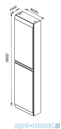 Oristo Brylant szafka boczna wysoka ryflowana 40x160x17cm mokka mat OR36-SB2D-40-21R