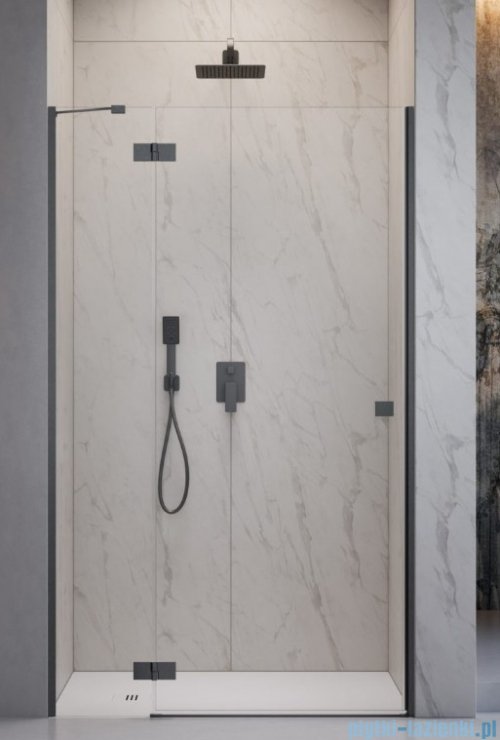 Radaway Essenza 8 Brushed GunMetal Dwj drzwi wnękowe 100cm lewe szczotkowany grafit/szkło przejrzyste 10480612-01-01L/10460337-92-01L