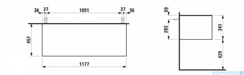Laufen SONAR szafka pod umywalkę 117x45 cm Złoty lakierowany H4054200340401