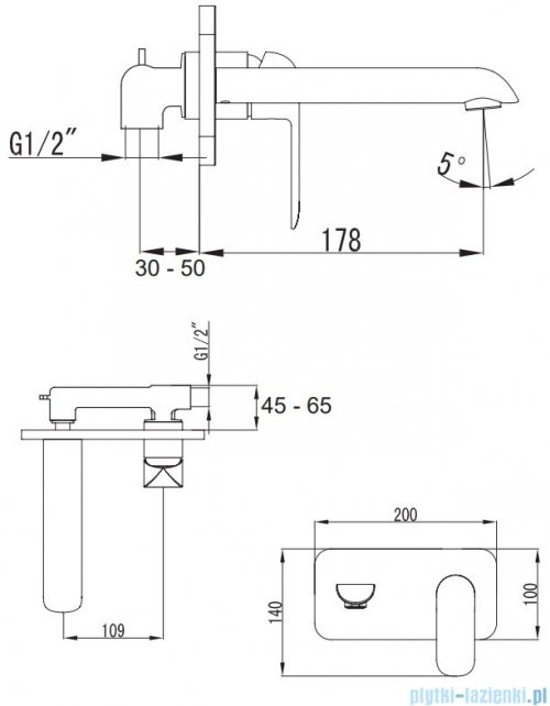 Omnires Sacramento bateria podtynkowa chrom/biały SC2315CRB