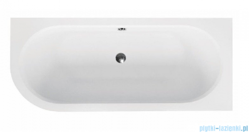 Besco Avita 160x75cm wanna asymetryczna prawa + obudowa CZARNA RYFLOWANA / ryfle matt black + syfon CZARNY #WAA-160-NP/OAV-160-NSCR/19977
