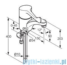 Kludi Medi Care Bateria umywalkowa ścienna chrom 341120524