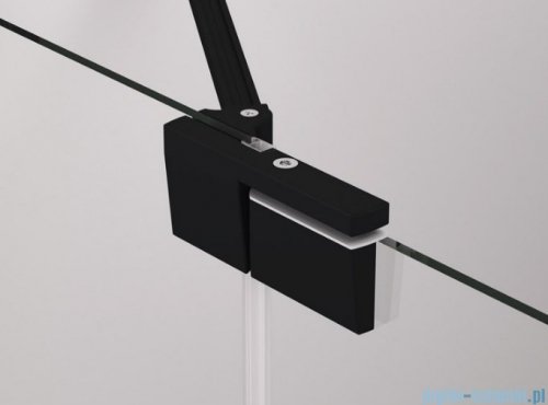 SanSwiss Cadura Black Line drzwi wahadłowe 80cm jednoczęściowe prawe z polem stałym czarny mat CA13D0800607