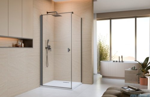 Radaway Nes Kdj I Brushed GunMetal kabina 100x100cm lewa szczotkowany grafit 10022100-92-01L/10039100-01-01