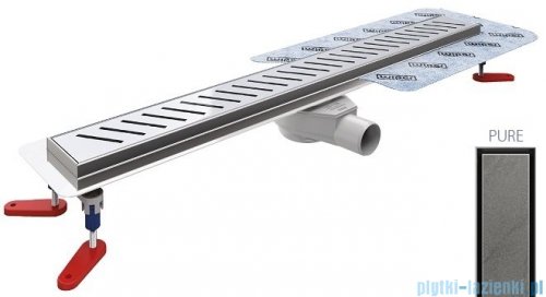Wiper New Premium Pure Odpływ liniowy z kołnierzem 70 cm syfon drop 35 mat 500.0103.03.070