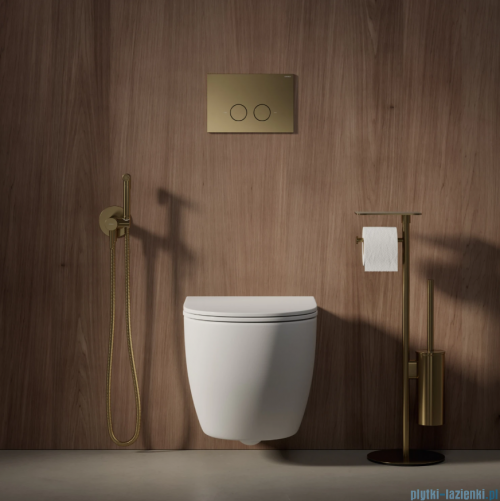 Omnires Flush Set Strongframe stelaż podtynkowy do WC + STEEL-R45 przycisk spłukujący mosiądz szczotkowany ze stali nierdzewnej STFWC1R45-RBSB