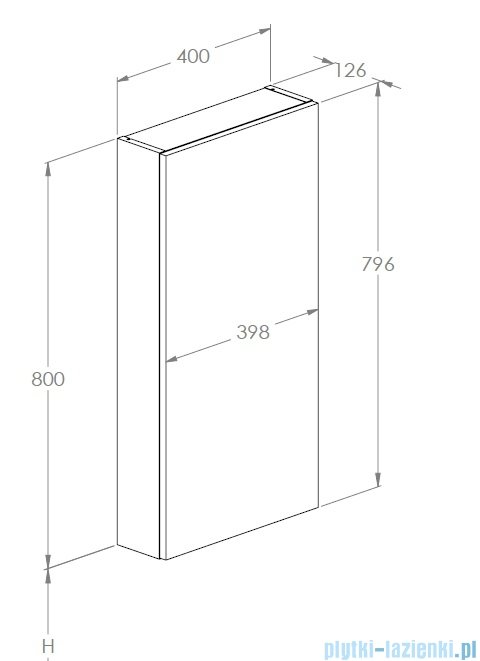 Roca Extra Kolumna łazienkowa niska z 1 drzwiami slim 80x40x12 NIEBIESKI MAT A857957538