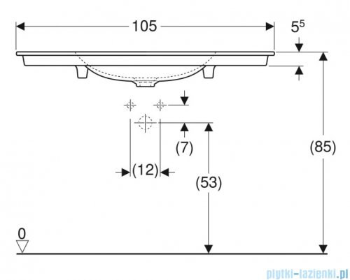 Geberit One Umywalka meblowa bez otworu na baterię 105x48cm KeraTect 505.011.01.4
