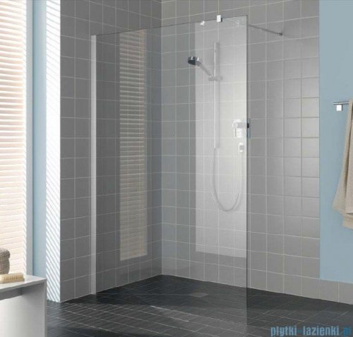 Kermi Filia Xp Ściana Walk-in Wall, stabilizator 90 stopni szkło przezroczyste KermiClean, profile srebrne 90x200cm FXTWF09020VPK