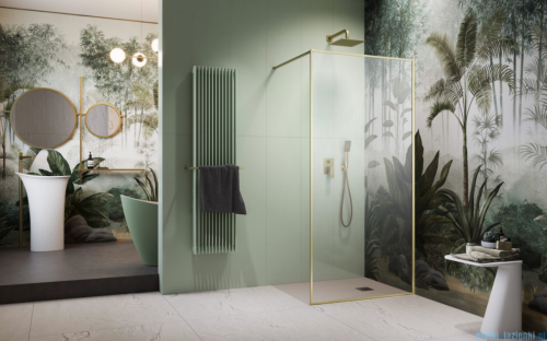 Radaway Modo F II Brushed Gold kabina Walk-in 155x201cm Szczotkowane Złoto  szkło przejrzyste 10409155-99-01
