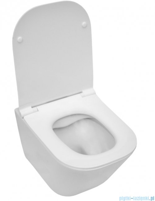 Roca Gap Square Compacto miska WC wisząca Rimless z deską wolnoopadającą Slim biała A34H473000