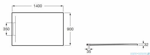 Roca Pyros 140x90cm brodzik prostokątny kompozyt Stonex cafe AP90157838403660