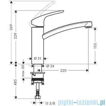 Hansgrohe Focus E² Jednouchwytowa bateria kuchenna DN15 z przyłączem G 3/8 31806000