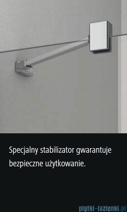 Kermi Osia Drzwi wnękowe z polem stałym, lewe, szkło przezroczyste OsiaClean, profile srebrne 75x200cm OSSFL07520VPK