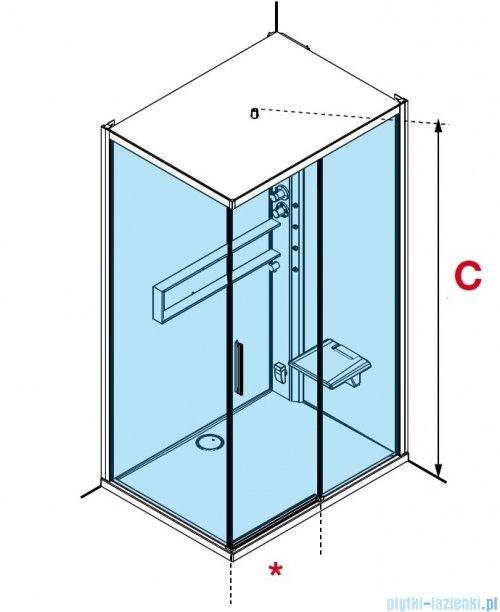 Novellini Glax 2 2.0 kabina z hydromasażem 120x90 prawa biała G222P299DT1-1UH