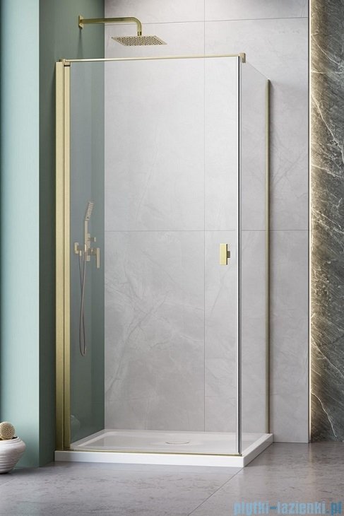 Radaway Nes Kdj I Brushed Gold kabina 80x90cm lewa szczotkowane złoto 10022080-99-01L/10039090-01-01
