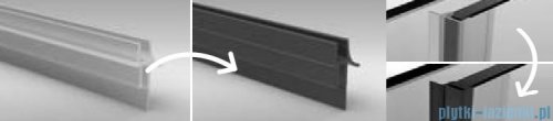 Radaway Furo Black PND II parawan nawannowy 120cm lewy szkło przejrzyste 10109638-54-01L/10112594-01-01