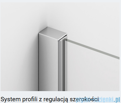 Ronal ANNEA AN13 Drzwi jednoczęściowe ze ścianką stałą w linii 90x200cm lewe nikiel szczotkowany AN13G09002507