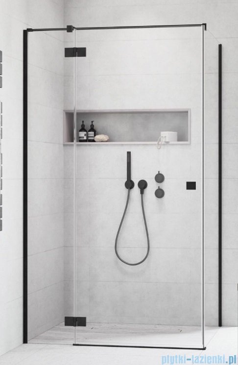Radaway Essenza 8 Black Kdj kabina 90x90cm lewa czarny mat/szkło przejrzyste 10480612-01-01L/10470237-54-01L/10113090-01-01