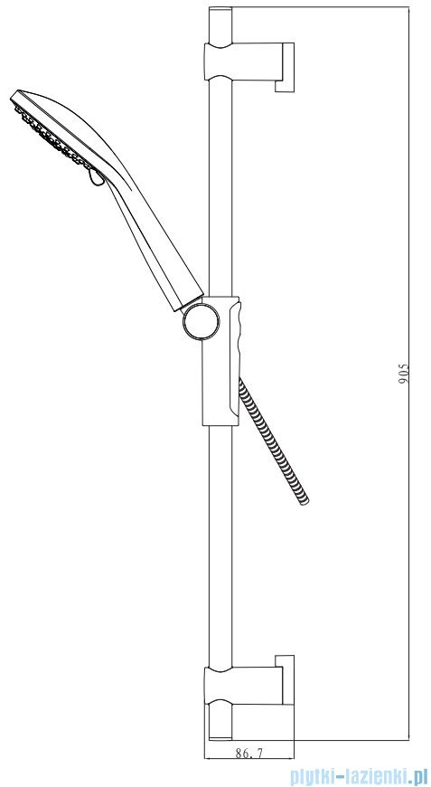 Omnires Yosemite zestaw prysznicowy suwany 5-funkcyjny chrom YOSEMITE-SXLUXCR