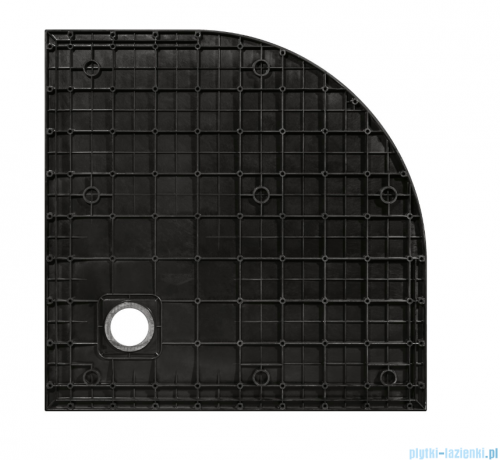 Besco Vexo Marble Black brodzik 90x90cm półokrągły Czarny Marmur  VMB-90-90-P