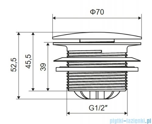 Excellent Korek klik-klak do wanien wolnostojących czyszczony od góry złoto szczotkowane ARIN.3485.01GB