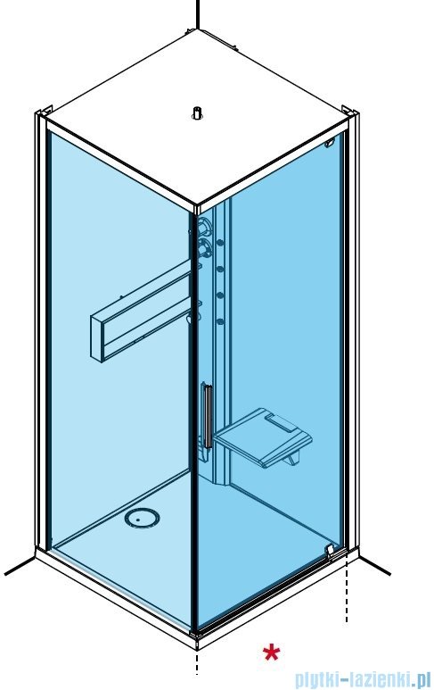 Novellini Glax 2 2.0 kabina z hydromasażem 80x80 prawa biała G22GF80DT1-1UH