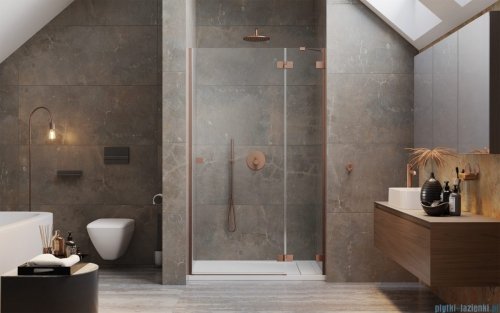 Radaway Essenza Pro Brushed Copper Dwj drzwi wnękowe 120cm prawe szczotkowana miedź 10099120-93-01R