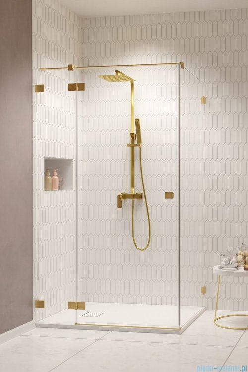 Radaway Essenza Pro Brushed Gold Kdj kabina 90x100cm lewa szczotkowane złoto 10097090-99-01L/10098100-01-01