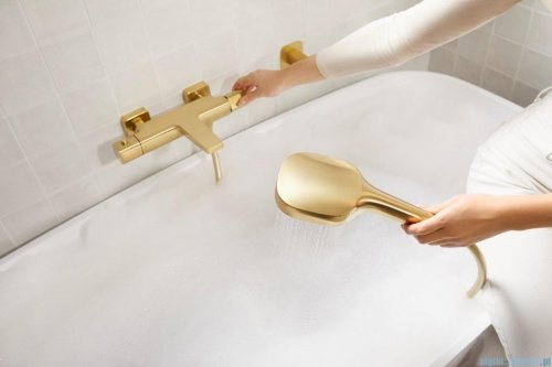 KFA MALAGA BRUSHED LIGHT GOLD deszczownia z baterią termostatyczną złoty szczotkowany 5756-910-31