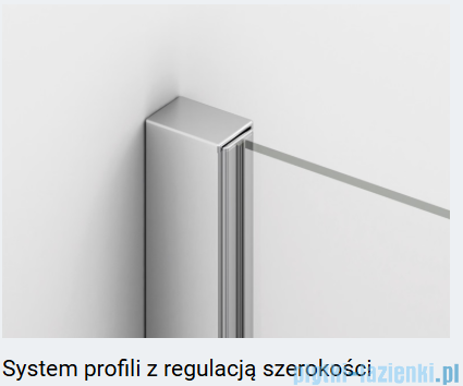 Ronal ANNEA AN13 Drzwi jednoczęściowe ze ścianką stałą w linii 90x200cm prawe miedź szczotkowana AN13D09002707