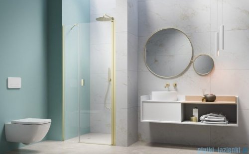 Radaway Nes Brushed Light Gold Dws Drzwi wnękowe 130cm prawe szczotkowane jasne złoto szkło przejrzyste 10028130-98-01R