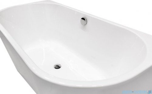 Besco Vica New wanna 170x80cm wolnostojąca przyścienna z odpływem klik-klak chrom z napełnieniem przez przelew #WAS-170VNN