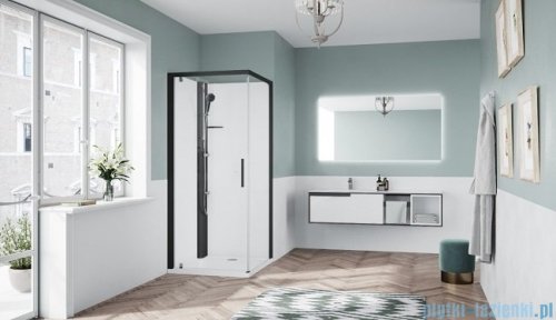 Novellini Glax 1 2.0 kabina standard 80x80 lewa czarna G21GF80SM-1HH