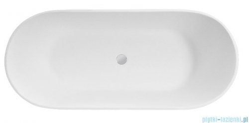 Besco Moya Matt 170x72cm wanna wolnostojąca biała matowa konglomeratowa + syfon klik-klak chrom #WMMB-170M