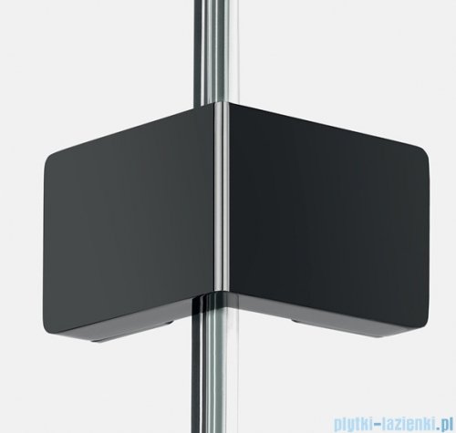 New Trendy Eventa Black Chrome kabina prysznicowa przyścienna 120x100x200 przejrzyste Lewa czarny połysk EXK-6270