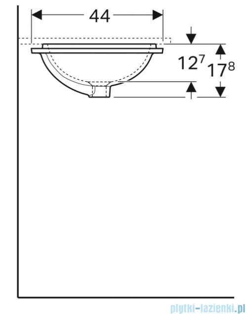 Geberit VariForm Umywalka z przelewem 53x44cm szkliwiony spód 500.761.01.2