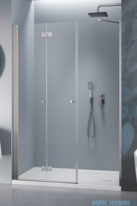 Radaway Nes Brushed Nickel DWSB drzwi wnękowe 120cm W3 lewe szczotkowany nikiel szkło przejrzyste 10044750-91-01L/10045450-01-01