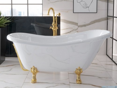 Besco Otylia wanna owalna Retro 170x77cm + nogi złote #WKO-170W+ZL