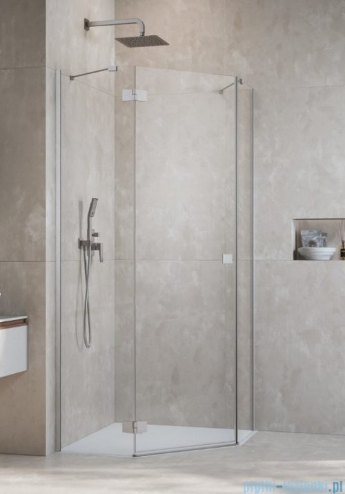 Radaway Essenza 8 Brushed Nickel Ptj kabina pięciokątna 100x100cm lewa szczotkowany nikiel 10490000-91-01L/10490300-01-01