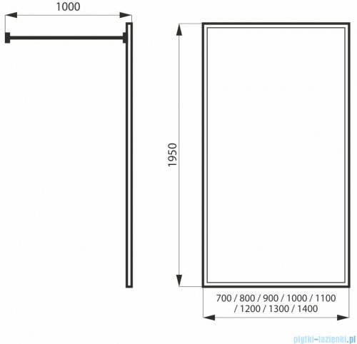 Massi Walk in Black 80x195cm kabina Walk In przejrzyste MSKP-FA1020-80-BL