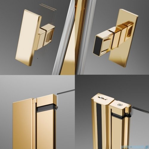 Radaway Nes KDD II Gold kabina walk-in 90cm lewa złoty połysk szkło przejrzyste 10031090-09-01L