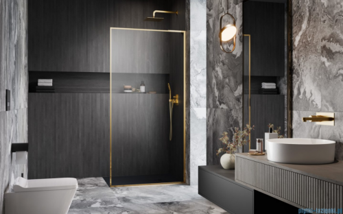 Radaway Modo F SL Gold II kabina Walk-in 90x201,6cm prawa złoty połysk szkło przejrzyste 10419094-09-01R