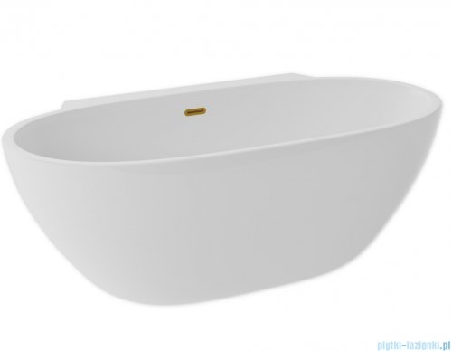 ScandiBath Mandal wanna wolnostojąca/przyścienna z korkiem i przelewem ZŁOTYM  150x77cm  Q360S-1501OEMGL
