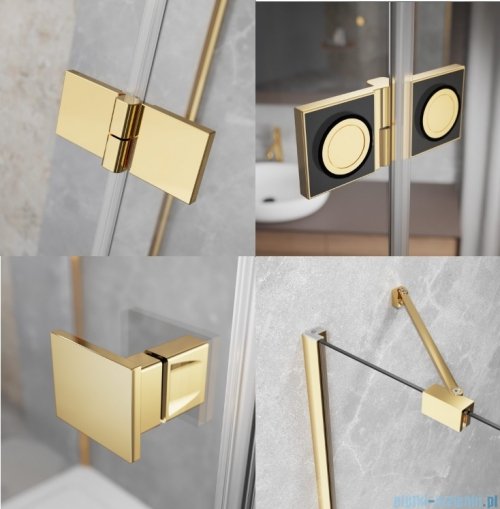 Radaway Essenza 8 Gold Dwj drzwi wnękowe 80cm prawe złoty połysk/szkło przejrzyste 10480512-01-01R/10460237-09-01R