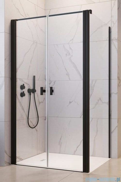 Radaway Nes 8 Black DWD+S kabina 110x100cm czarny mat/szkło przejrzyste 10081110-54-01/10080100-54-01