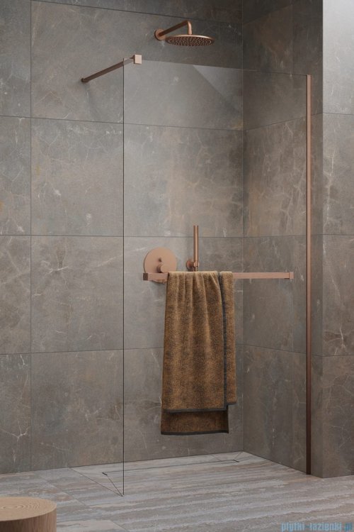 Radaway Modo New II Brushed Copper z wieszakiem kabina Walk-in 145x200 szczotkowana miedź 389145-93-01W