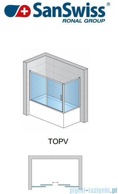 SanSwiss Top-Line TOPV Ścianka boczna 70cm profil połysk TOPV07005007