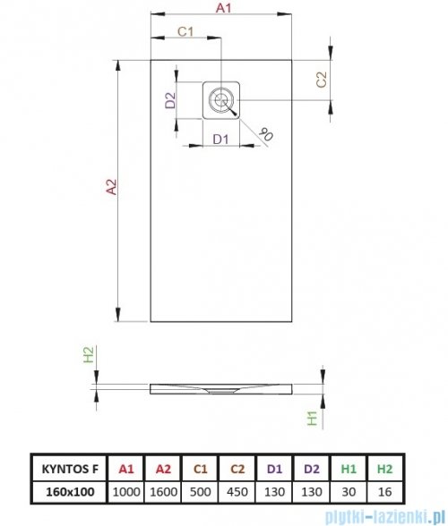 Radaway Kyntos F brodzik 160x100cm czarny HKF160100-54