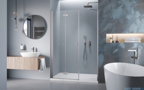 Radaway Nes Brushed Nickel DWSB drzwi wnękowe 110cm W2 lewe szczotkowany nikiel szkło przejrzyste 10044750-91-01L/10045350-01-01